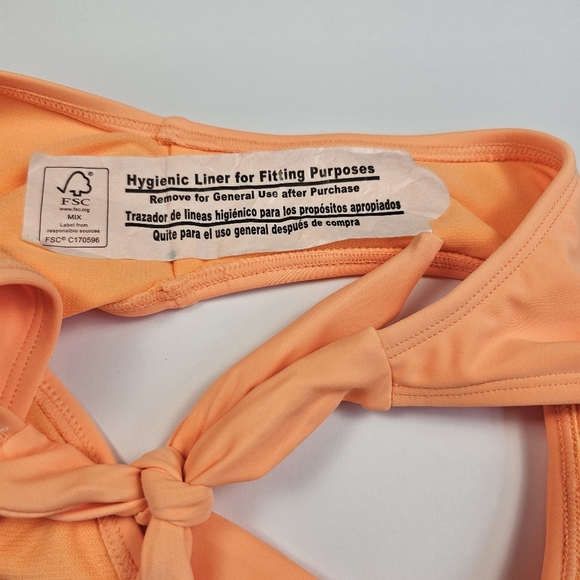 Salt + Cove Women's Juniors' Ruffle Strap & Side Tie Bikini Set Peach Size M - Picture 12 of 16